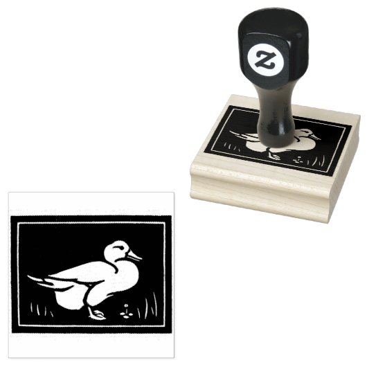 eend art deco rubberstempel (Gestempeld)