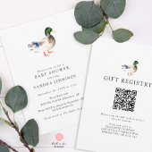 Eend Baby shower 2-zijdige Gift Registry QR Code Kaart