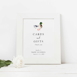 Eend Baby shower Elegante Kaarten en Geschenken Te Poster
