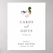 Eend Baby shower Elegante Kaarten en Geschenken Te Poster (Voorkant)