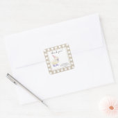 Eend Baby shower gevouwen dank u kaart Vierkante Sticker (Envelop)