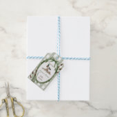 Eend Baby Shower Gingham Groen Bedankt Cadeaulabel (Met Touw)