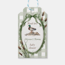 Eend Baby Shower Gingham Groen Bedankt