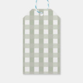 Eend Baby Shower Gingham Groen Bedankt Cadeaulabel (Achterkant)