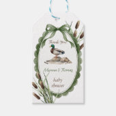 Eend Baby Shower Groen Bedankt Cadeaulabel (Voorkant)