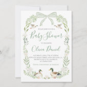 Eend Baby shower Preppy Coquette Sage Groen Kaart (Voorkant)