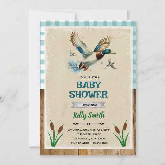 Eend baby shower uitnodiging (Voorkant)