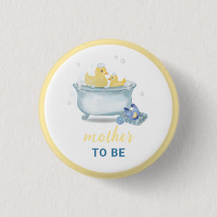 Eend badkuip Moeder Wordt Baby Borrel Ronde Button 3,2 Cm
