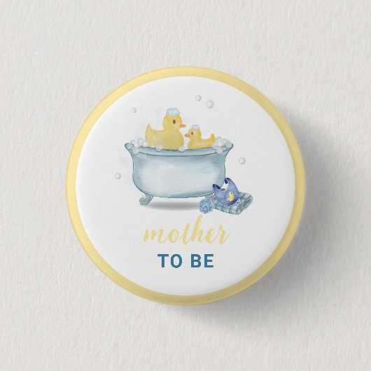 Eend badkuip Moeder Wordt Baby Borrel Ronde Button 3,2 Cm (Voorkant)