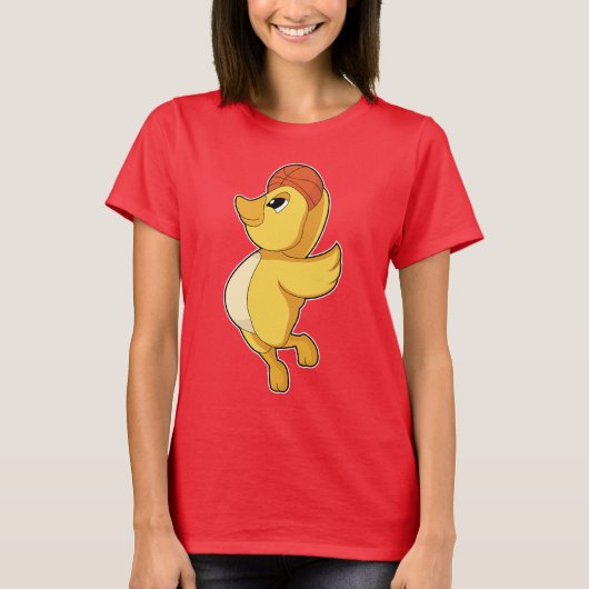 Eend Basketbalspeler Basketbal T-shirt (Voorkant)
