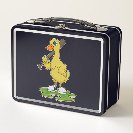 Eend bij honkbal met honkbalknuppel (Voorkant)