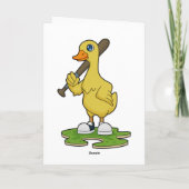 Eend bij honkbal met honkbalknuppel kaart (Achterkant)