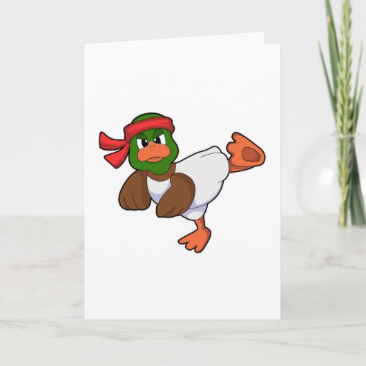Eend bij karate martial arts kaart (Voorkant)