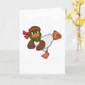 Eend bij karate martial arts kaart (Gele Bloem)