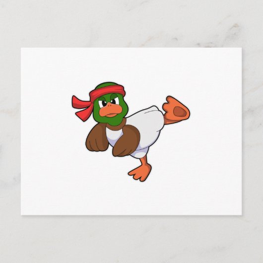 Eend bij martial arts Karate Briefkaart (Voorkant)