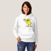Eend bij muziek met fluit hoodie (Voorkant volledig)