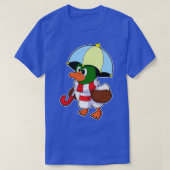 Eend bij Raining met Paraplu 2 T-shirt (Design voorkant)