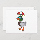 Eend bij regen met paraplu.PNG Briefkaart (Voorkant / Achterkant)
