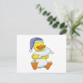 Eend bij Slapen met Nachtmuts Briefkaart (Staand voorkant)