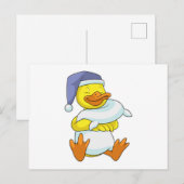 Eend bij Slapen met Nachtmutsje Briefkaart (Voorkant / Achterkant)