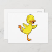 Eend bij Yoga Fitness op een Been Briefkaart (Voorkant / Achterkant)