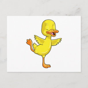 Eend bij Yoga Fitness op een been Briefkaart