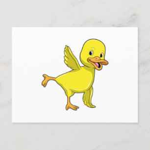 Eend bij yogarekoefening briefkaart