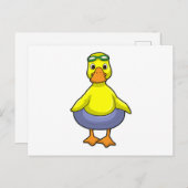 Eend bij zwemmen met zwemband briefkaart (Voorkant / Achterkant)