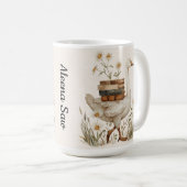 Eend, Boek & Bloem Mok | Geschenk met Eigen Tekst (Voorkant rechts)