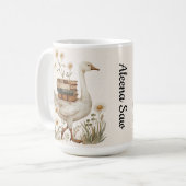 Eend, Boek & Bloem Mok | Geschenk met Eigen Tekst (Voorkant links)