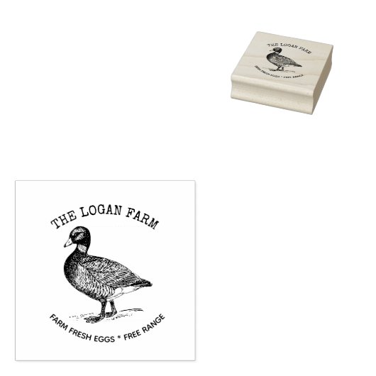  eend boerderij ei karton stempel (Gestempeld)