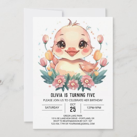 Eend Boheemse Verjaardag Kaart (Voorkant)