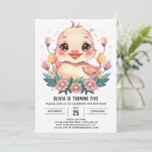 Eend Boheemse Verjaardag Kaart (Staand voorkant)