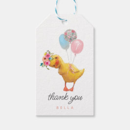 Eend cadeau Labels, Bloemen eend Verjaardagsgunst Cadeaulabel