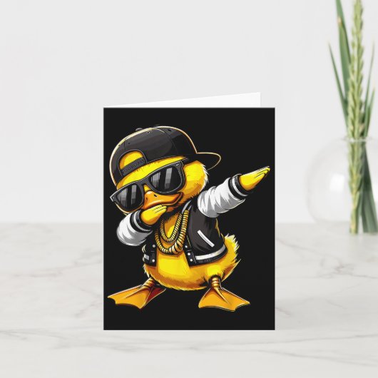 Eend Dabbing Grappige Rubber Eend met Zonnebril Kaart (Voorkant)