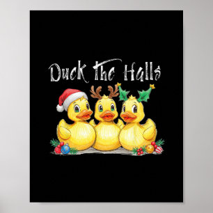 Eend De Hallen Kerstman Hoed Rendier Oren Hulst Ke Poster
