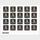 Eend De Hallen Lelijk Kerstmis Grappige Kerstman Vierkante Sticker (Vel)
