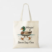 Eend die maar wat doet tote bag (Achterkant)
