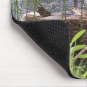Eend die zich in het riet wast muismat (Hoek)