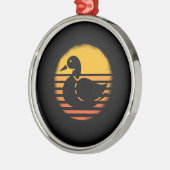 Eend Dier Retro Metalen Ornament (Links)