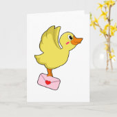 Eend Dragende Duif Brief Kaart (Gele Bloem)