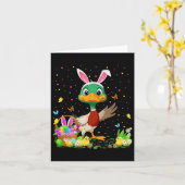 Eend Easter Egg Hunt Bunny Ear Eend Happy Easter Kaart (Gele Bloem)