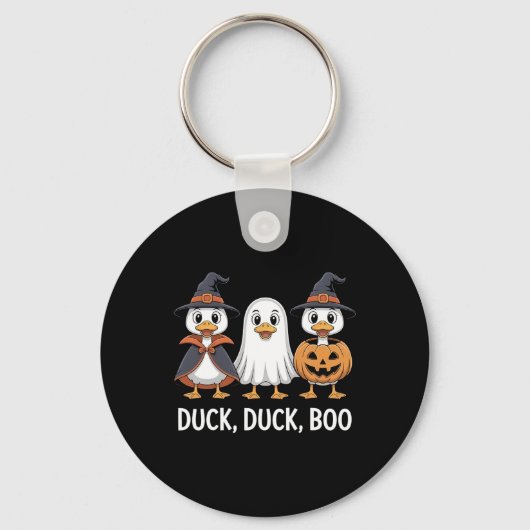 Eend Eend Boo Grappig Eend Pompoen Retro Mannen Vr Sleutelhanger (Voorkant)