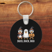 Eend Eend Boo Grappig Eend Pompoen Retro Mannen Vr Sleutelhanger (Voorkant)