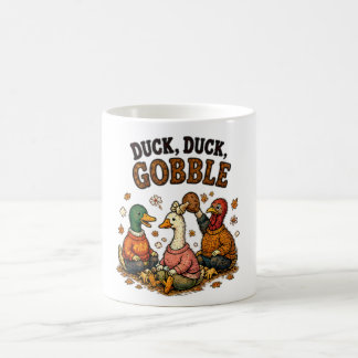 Eend, Eend, Gobble Thanksgiving-ontwerp Koffiemok