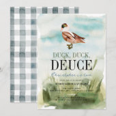 Eend Eend Twee Aquarel Jongen 2e Verjaardag Kaart (Voorkant / Achterkant)