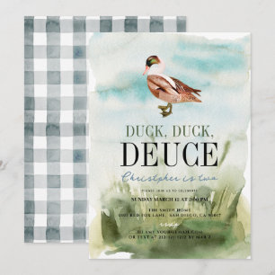 Eend Eend Twee Aquarel Jongen 2e Verjaardag Kaart