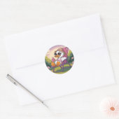 Eend eet zomerijs ronde sticker (Envelop)