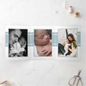 Eend Egg Blue, 3 Foto Collage Baby Geboorte Drieluik Aankondiging (Binnen)