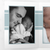 Eend Egg Blue, 3 Foto Collage Baby Geboorte Drieluik Aankondiging (Binnenzijde eerst)